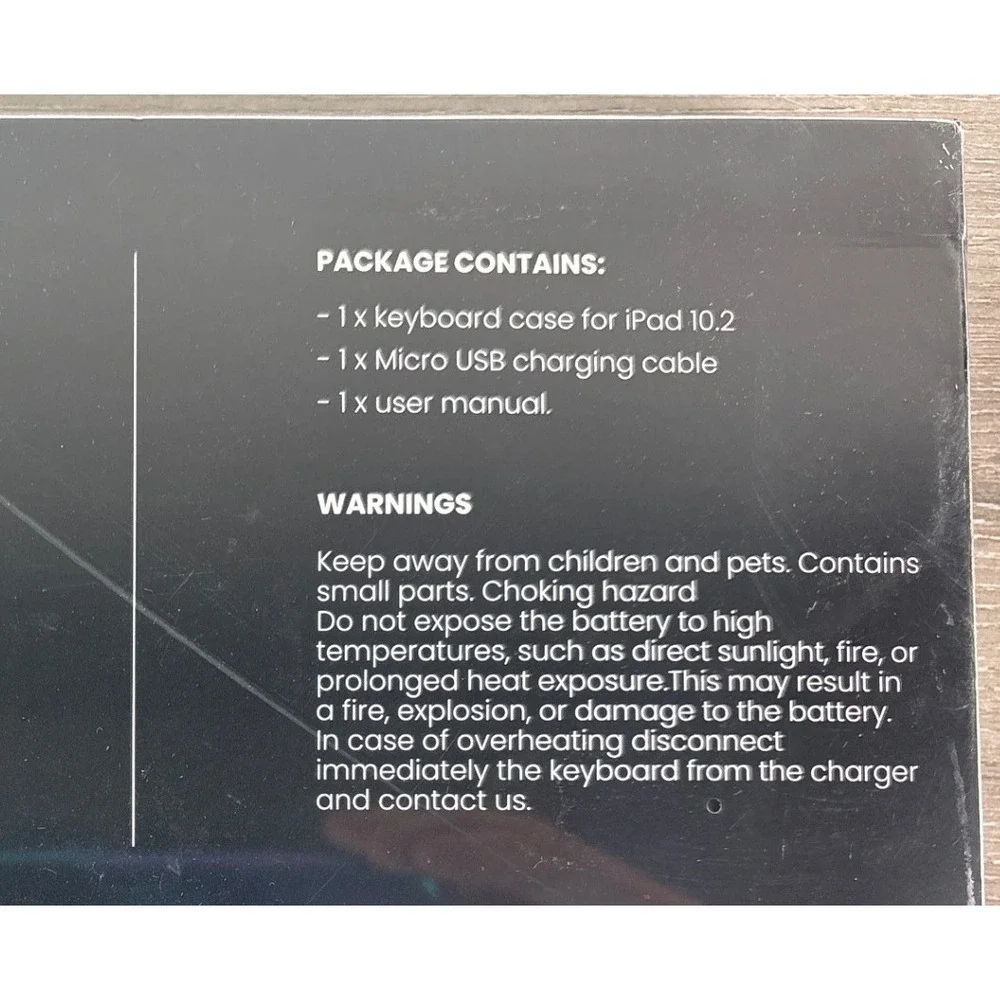 EVEO Keyboard‎ Case for iPad 10.2 RGB Lighting Bluetooth Black New Sealed